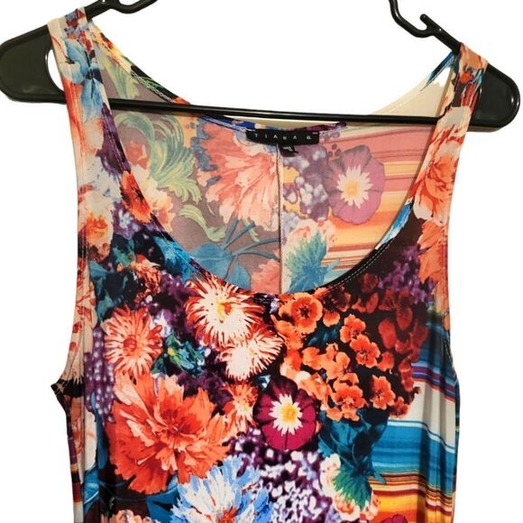 Tianna B. Stripes & Floral Tank Top Maxi Dress, Size M - Picture 2 of 10